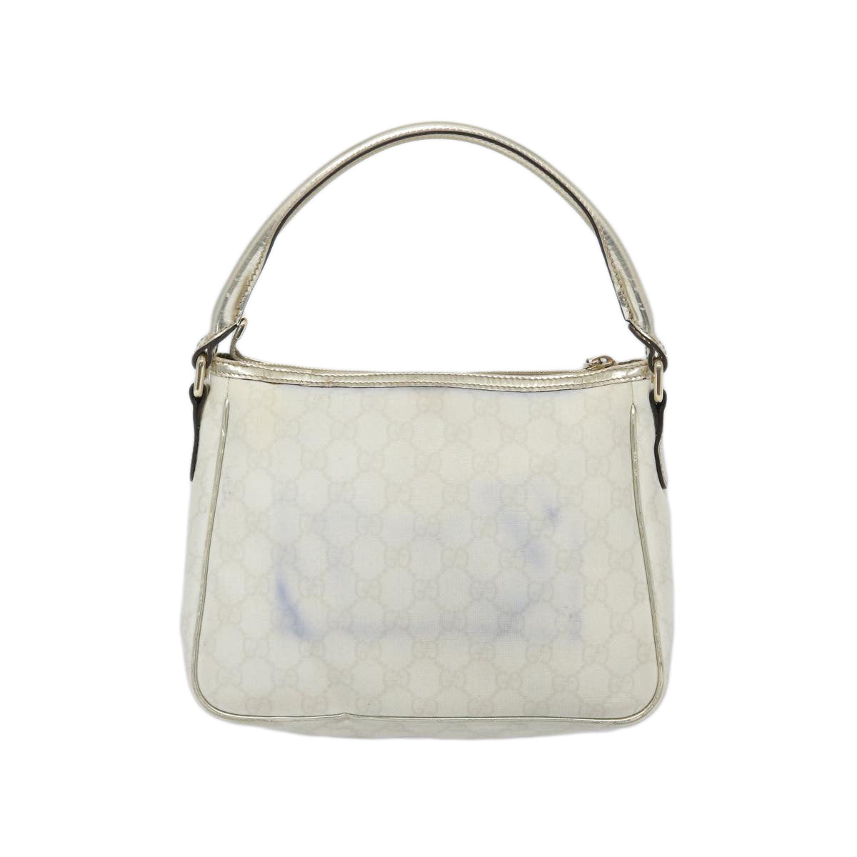 GUCCI GG Supreme Hand Bag PVC Leather White 190258  65708