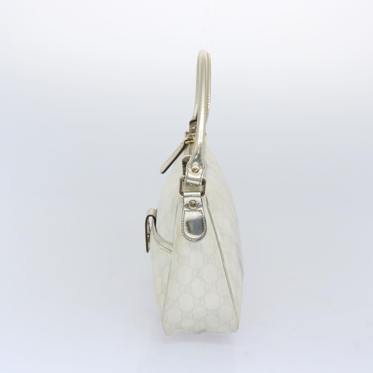 GUCCI GG Supreme Hand Bag PVC Leather White 190258  65708