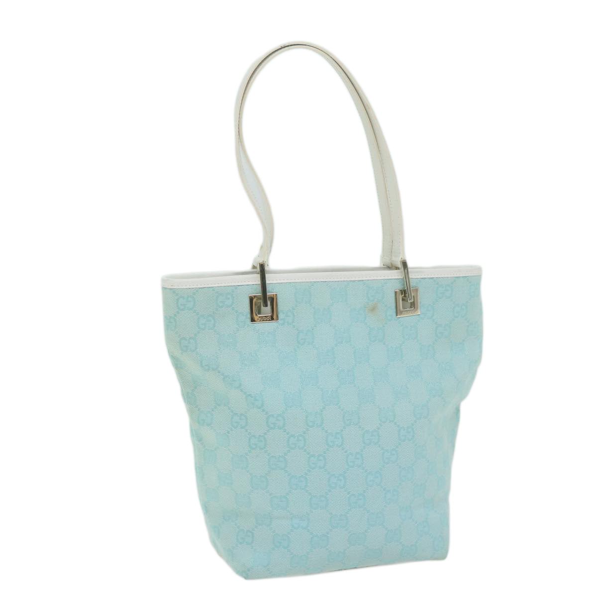 GUCCI GG Canvas Tote Bag Light Blue 002.1099  65709
