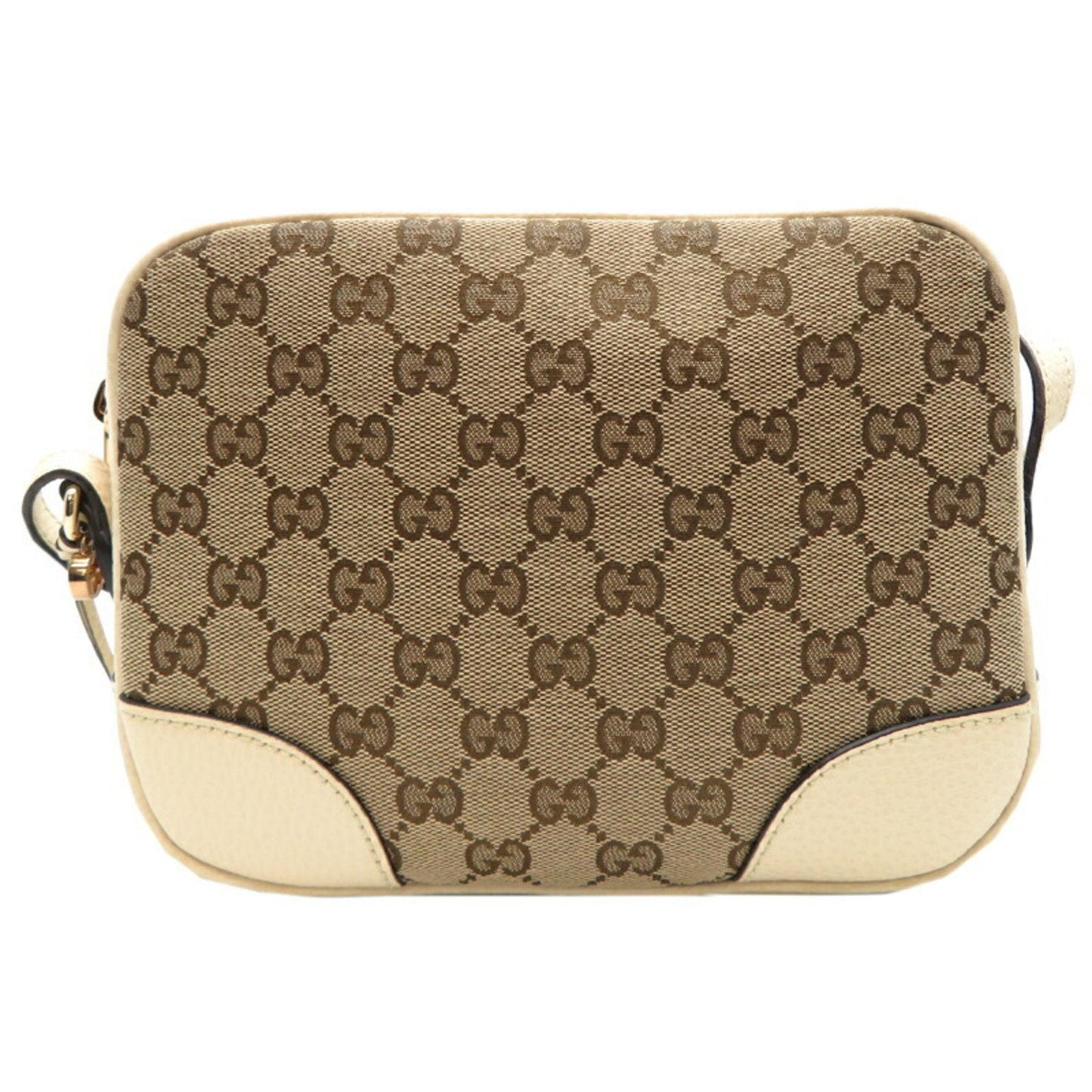 Gucci   Leather Gg Canvas Shoulder Bag