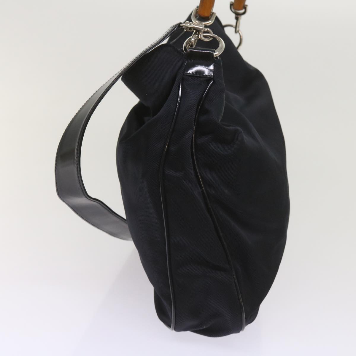 GUCCI Bamboo Shoulder Bag Nylon 2way Black 001 2113 1577  65717