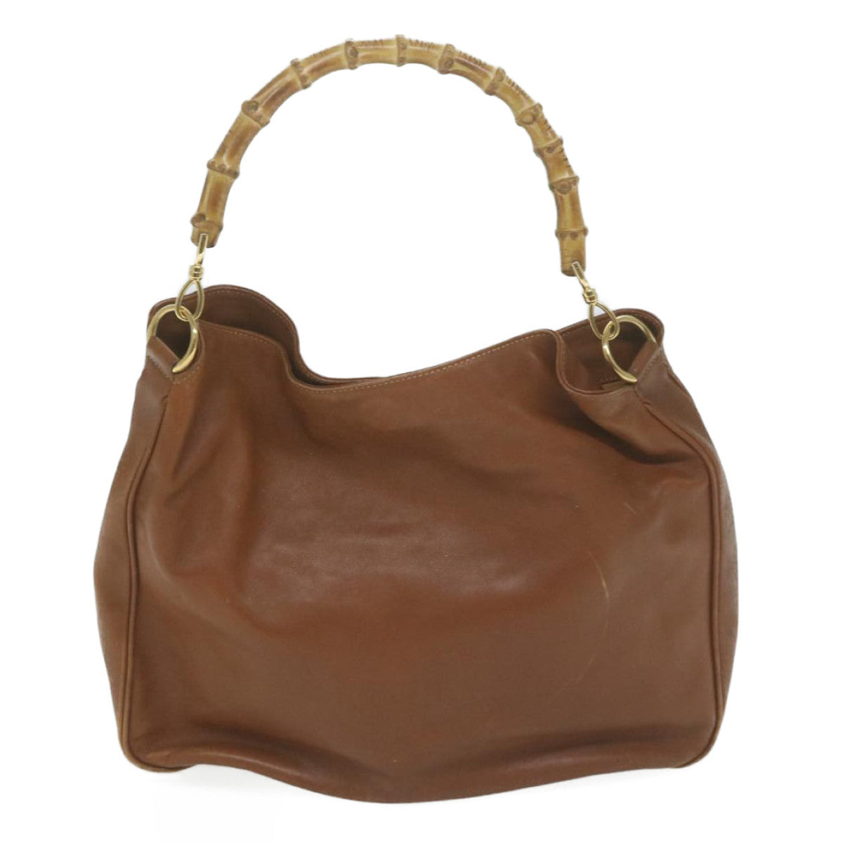 GUCCI Bamboo Shoulder Bag Leather 2way Brown 001 3754 1577  65718