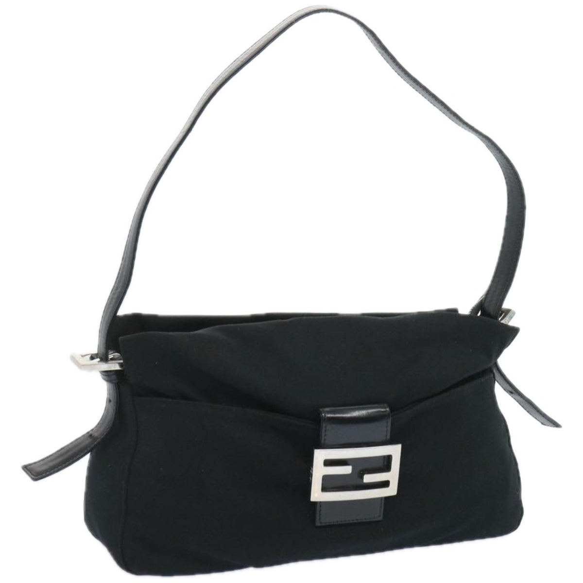 Luxury FendiMamma Baguette Shoulder Bag Nylon Black65743