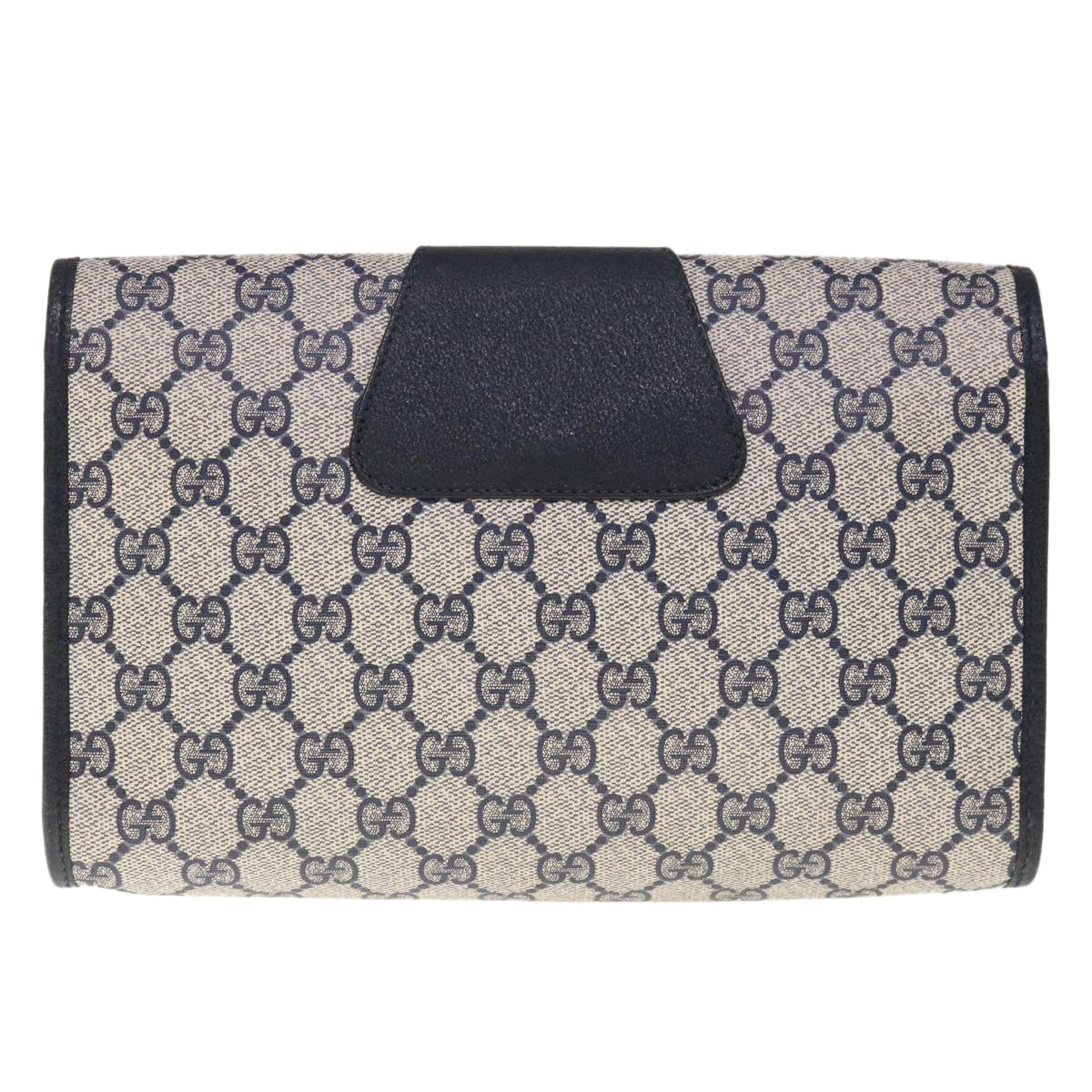 GUCCI GG Supreme Sherry Line Clutch Bag PVC Red Navy 89 01 030  65763
