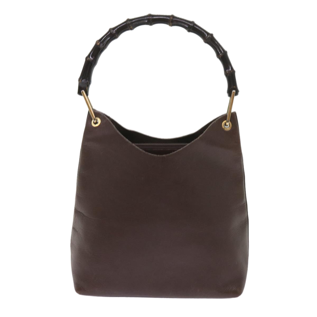 GUCCI Bamboo Shoulder Bag Leather Brown 001 2058  65865