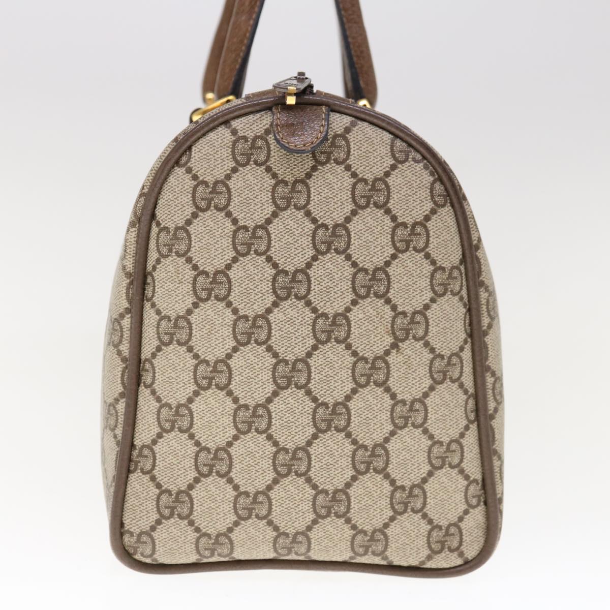 GUCCI GG Supreme Web Sherry Line Boston Bag PVC Beige Red 39 02 007  65878