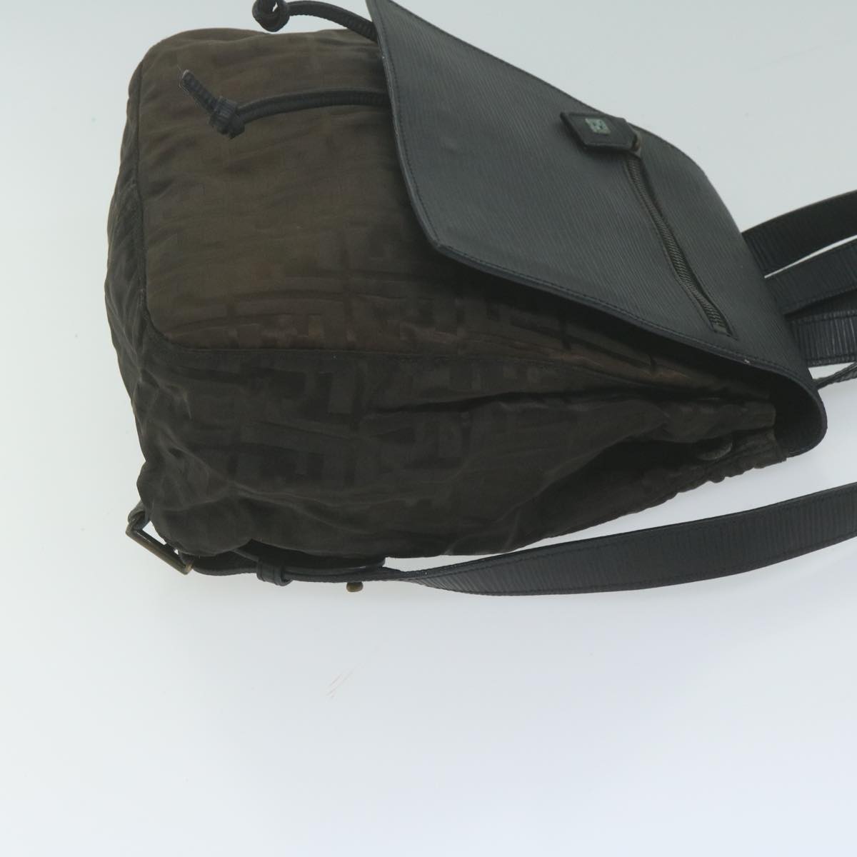 Luxury FendiZucca Canvas Backpack Brown Black65921