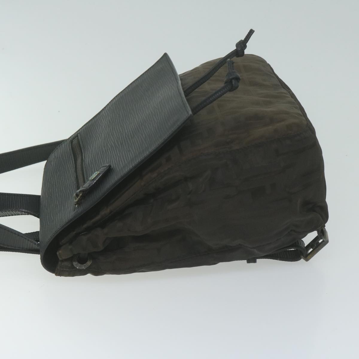 Luxury FendiZucca Canvas Backpack Brown Black65921