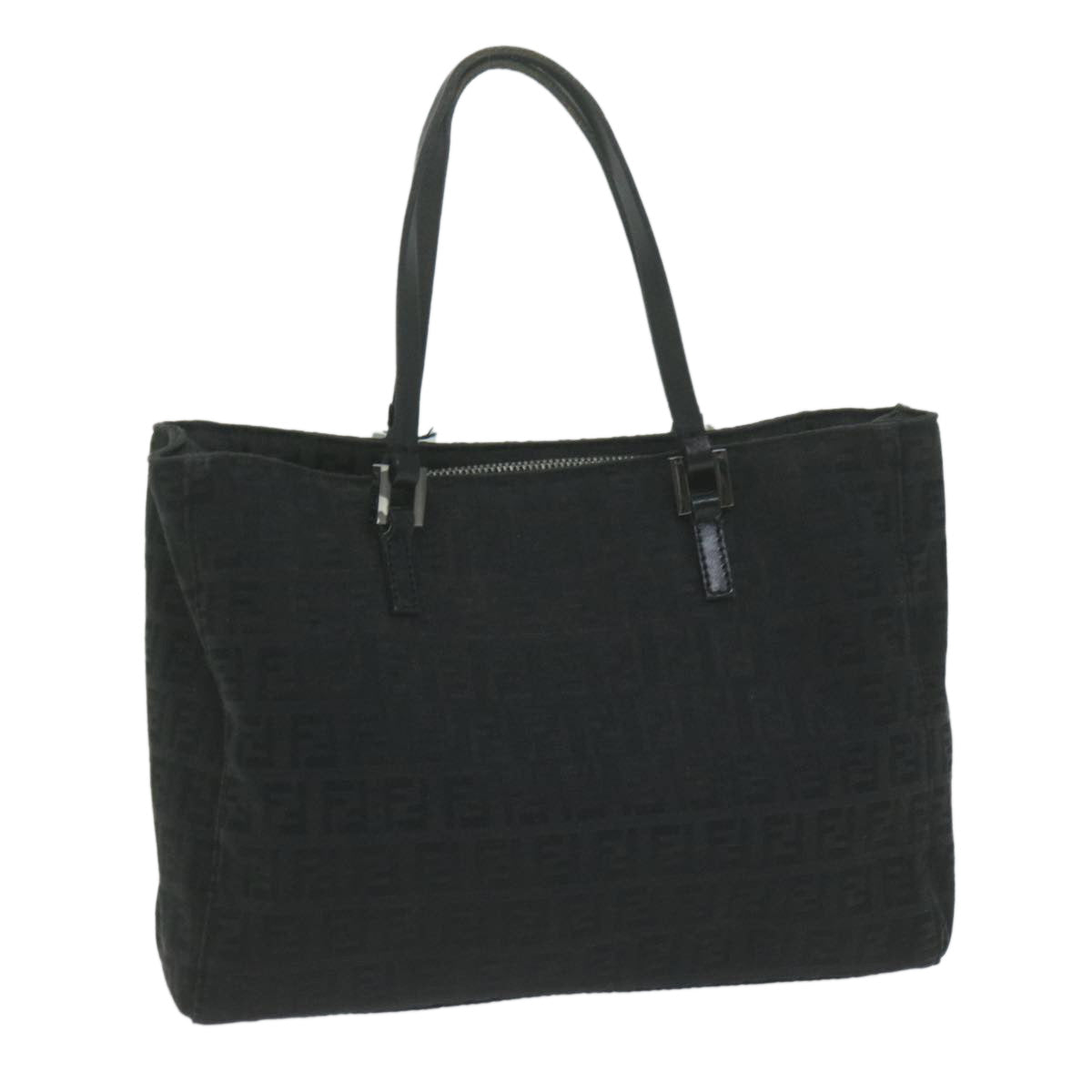 Luxury FendiZucchino Canvas Hand Bag Black 8BL02565922