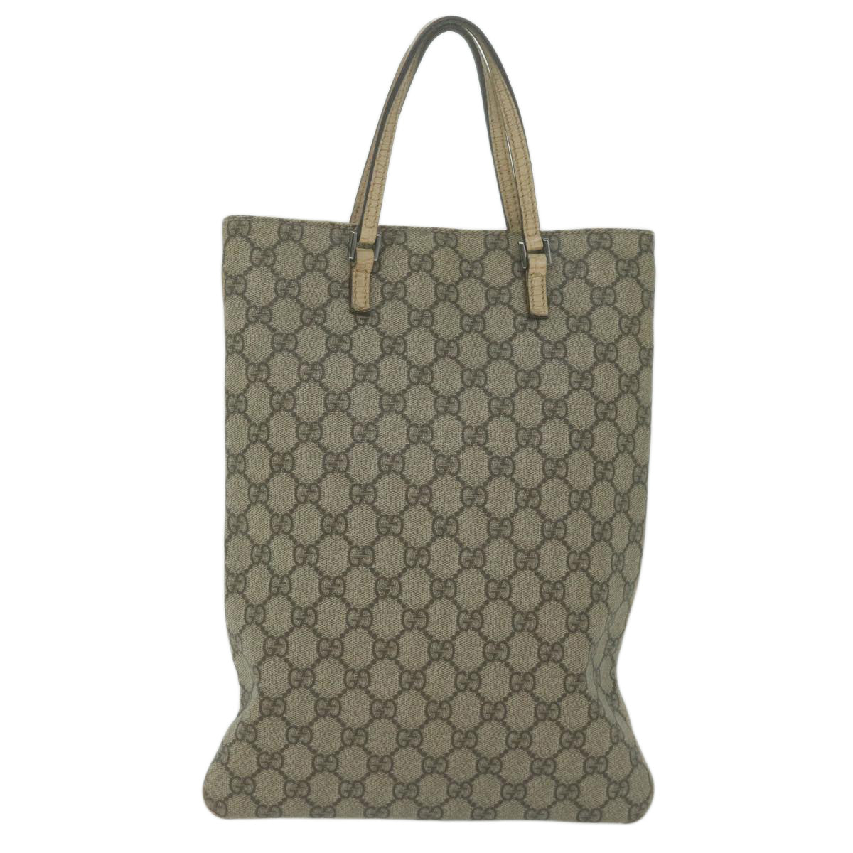 GUCCI GG Supreme Hand Bag PVC Leather Beige 117551  65939