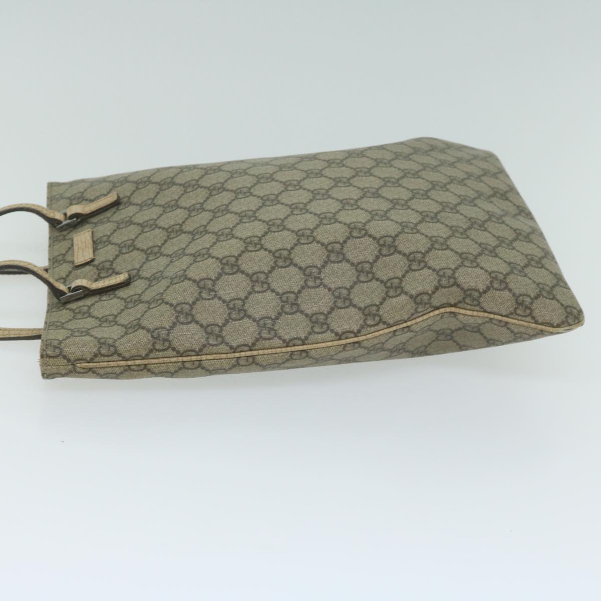 GUCCI GG Supreme Hand Bag PVC Leather Beige 117551  65939