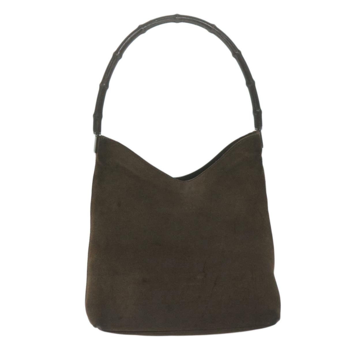 GUCCI Bamboo Shoulder Bag Suede Brown 001 3244  65940