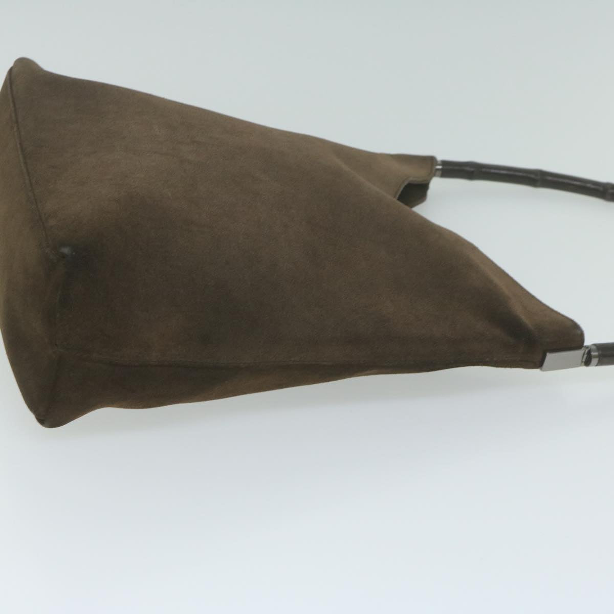 GUCCI Bamboo Shoulder Bag Suede Brown 001 3244  65940