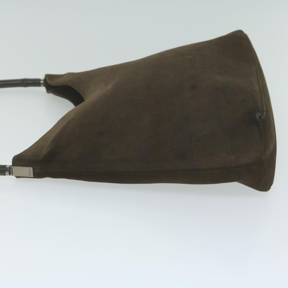 GUCCI Bamboo Shoulder Bag Suede Brown 001 3244  65940