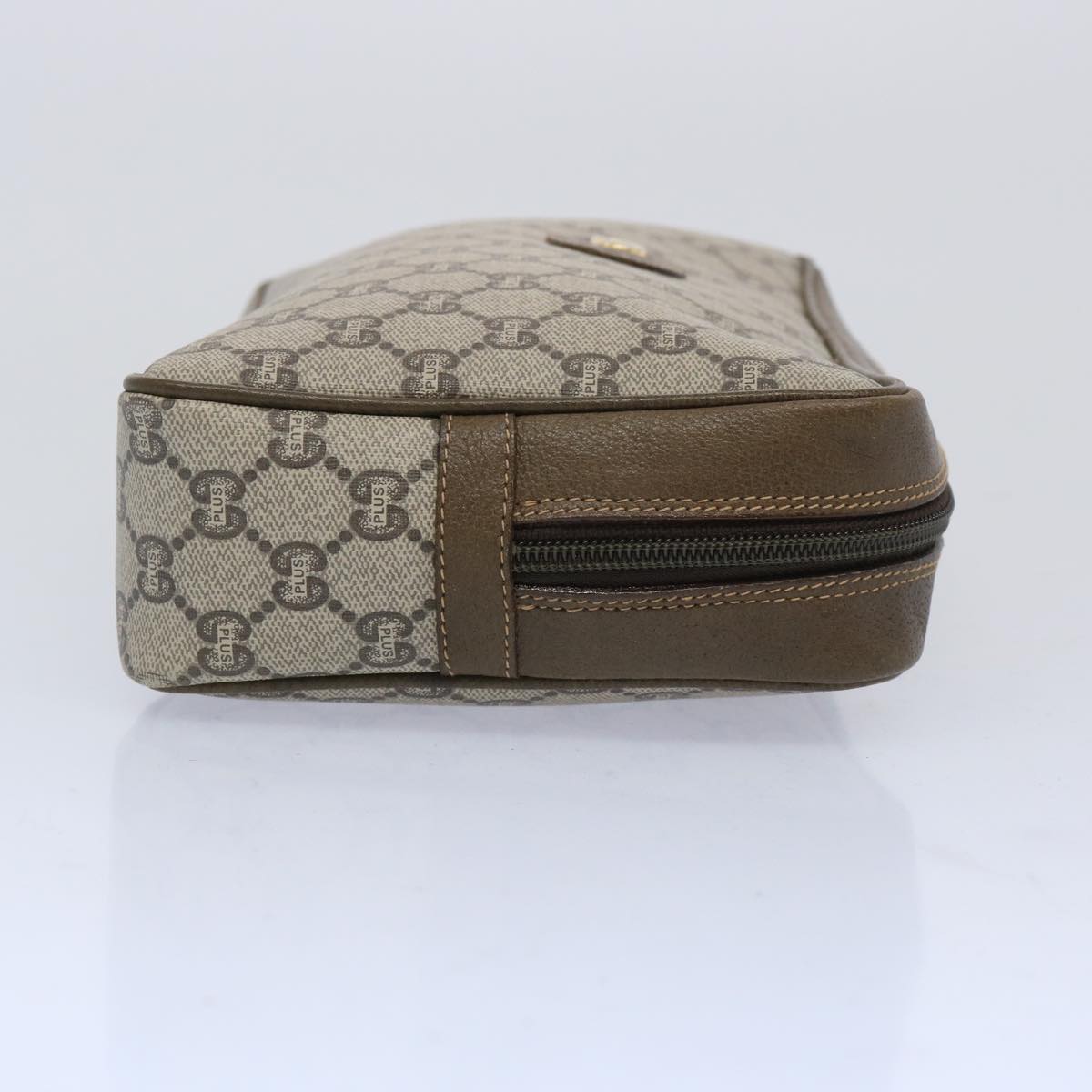 GUCCI GG Plus Supreme Clutch Bag PVC Leather Beige  65941