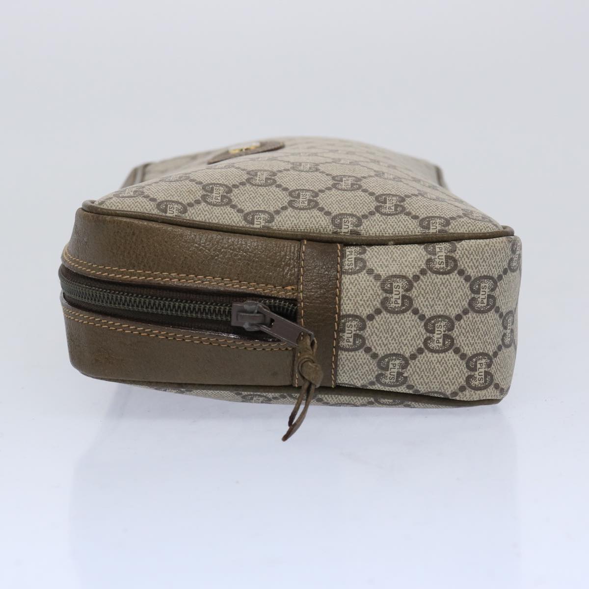 GUCCI GG Plus Supreme Clutch Bag PVC Leather Beige  65941