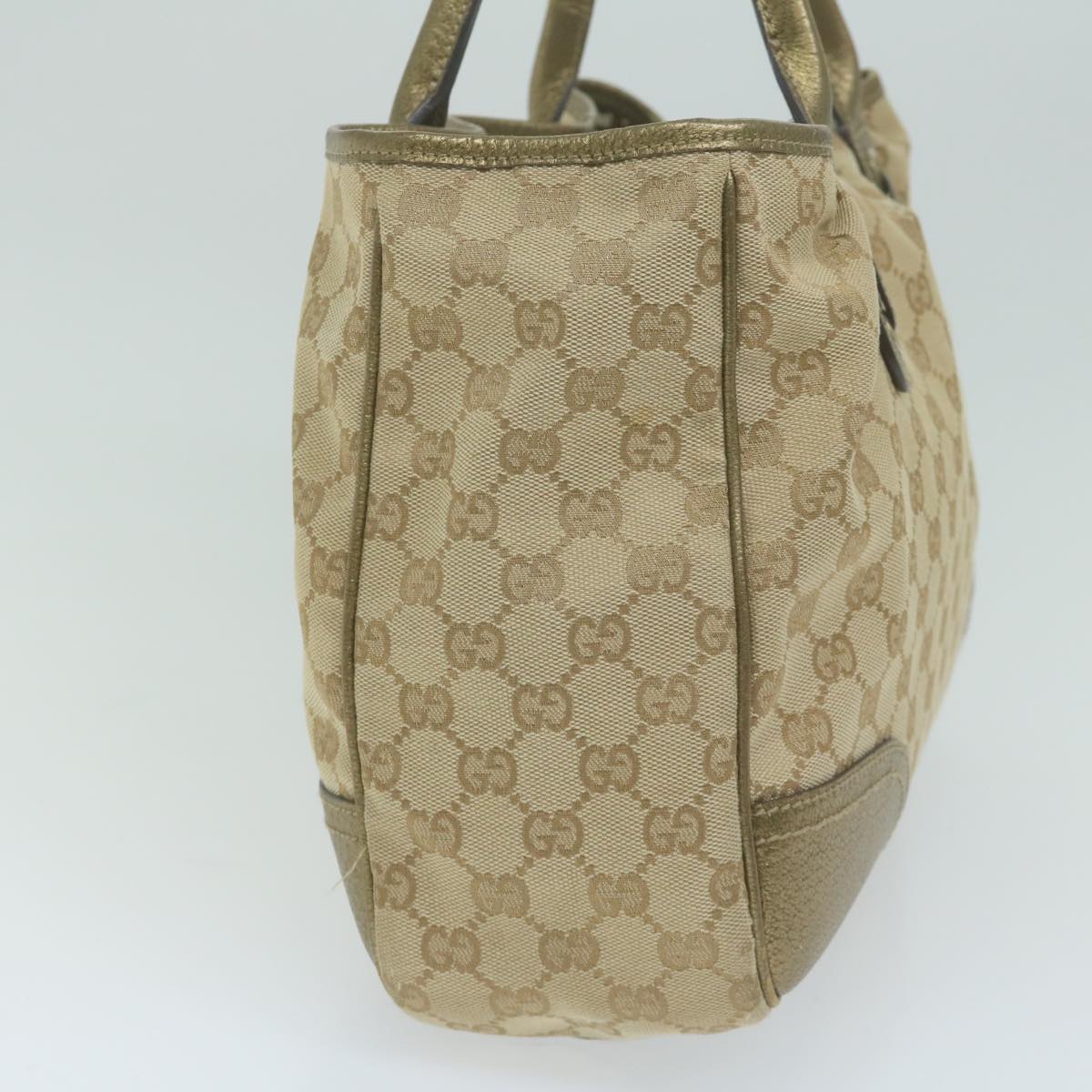 GUCCI GG Canvas Shoulder Bag Gold Tone Beige 163805  65944