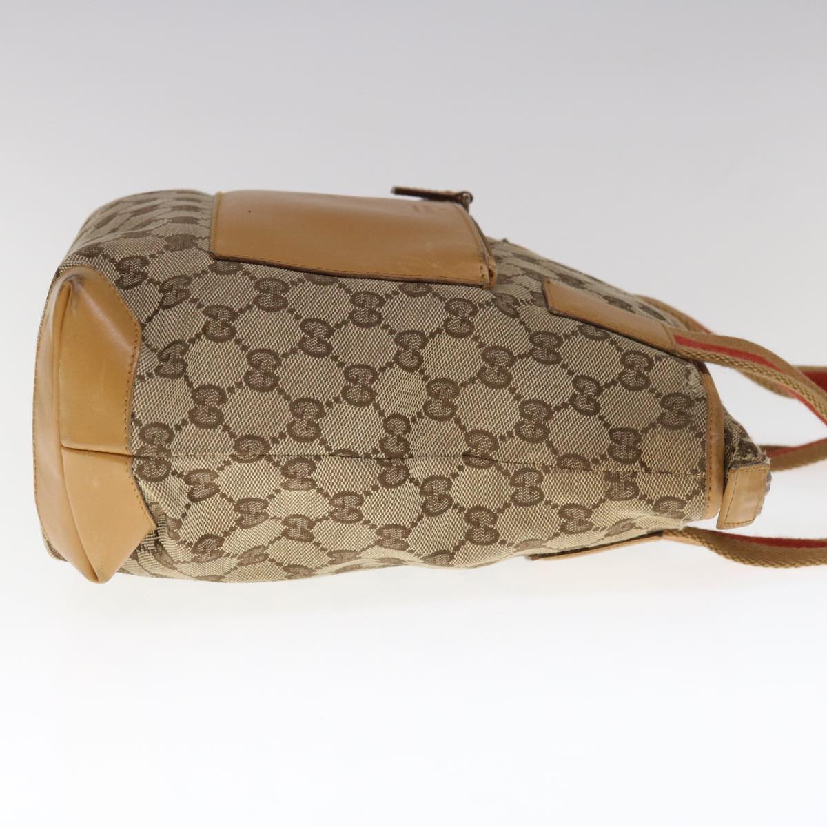 GUCCI GG Canvas Sherry Line Tote Bag Beige Orange 0190402  65970