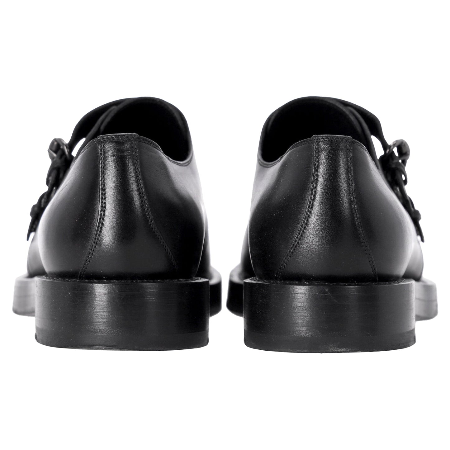 Gucci Double Monk Oxford Shoes in Black Leather