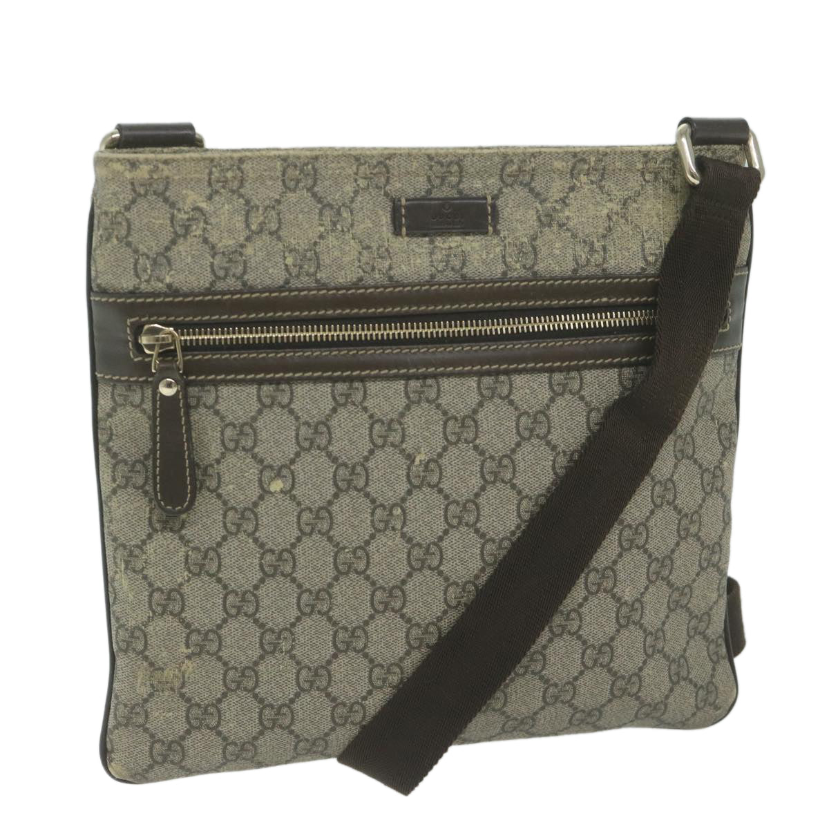 GUCCI GG Supreme Shoulder Bag PVC Beige 295257  66024