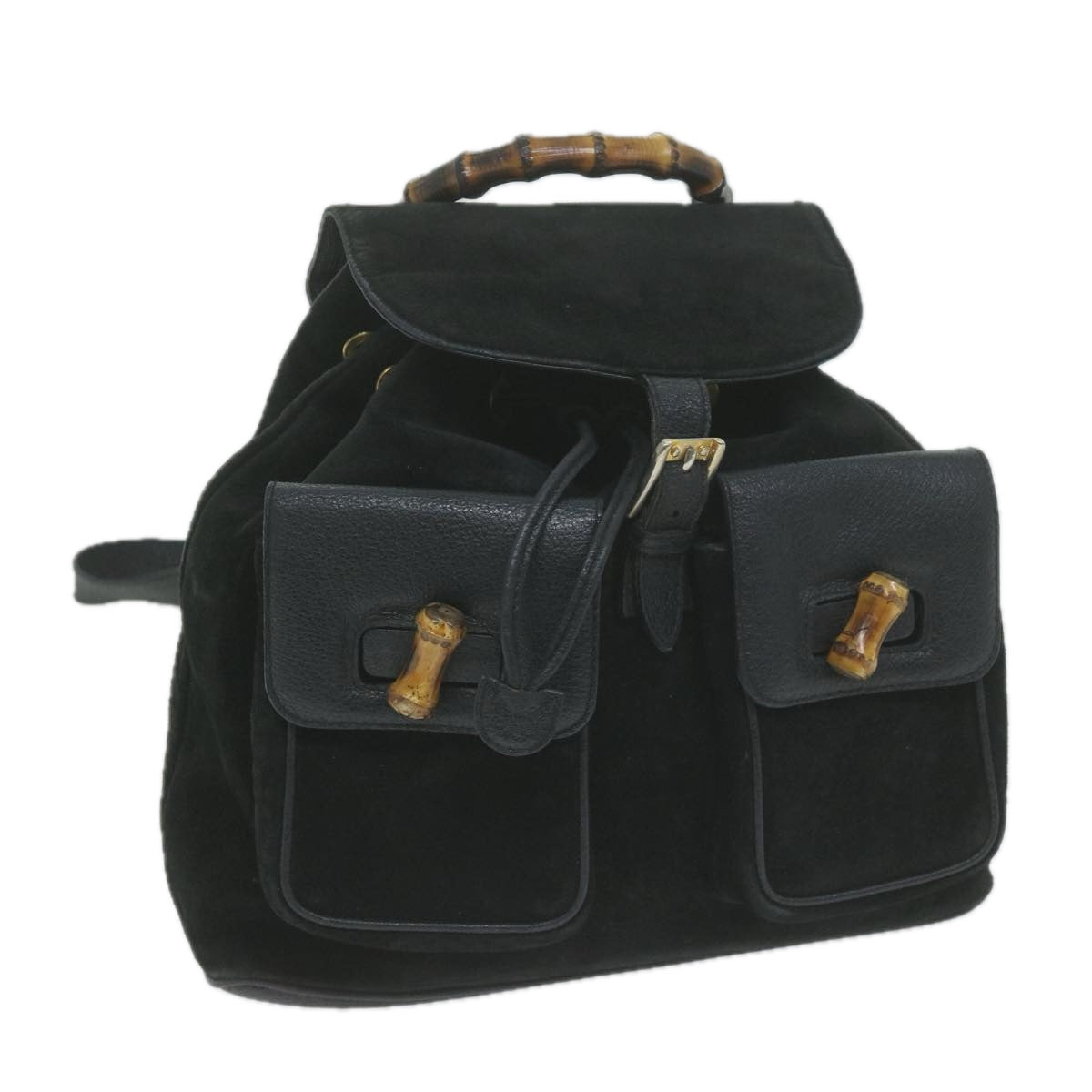 GUCCI Bamboo Backpack Suede Black 003 0016 0  66025