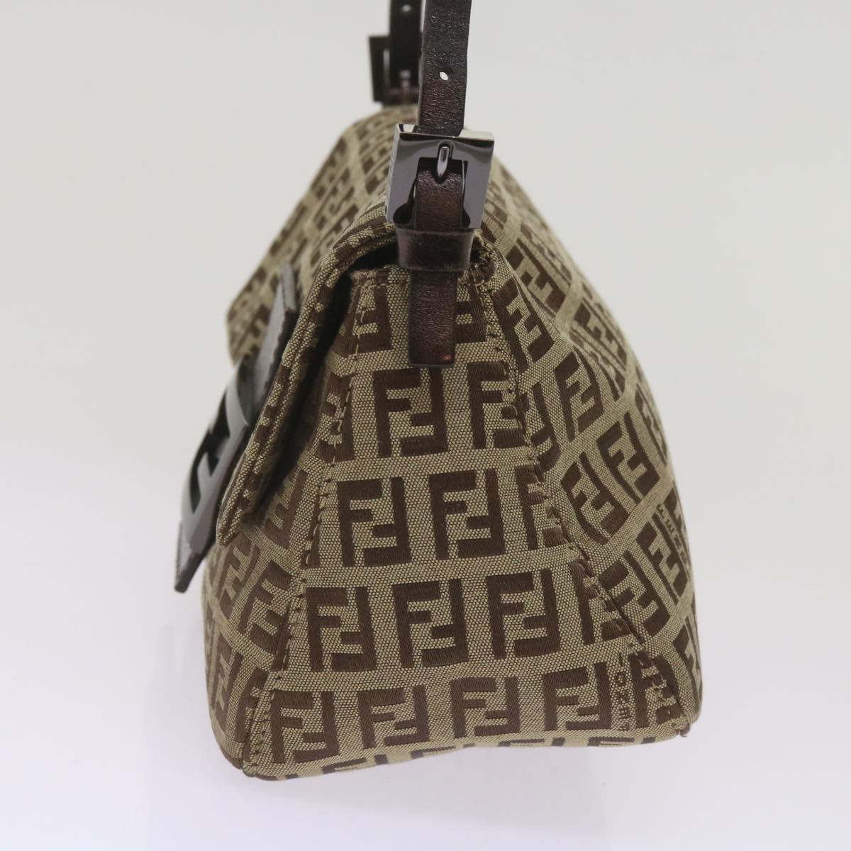 Luxury FendiZucchino Canvas Mamma Baguette Shoulder Bag Beige66042