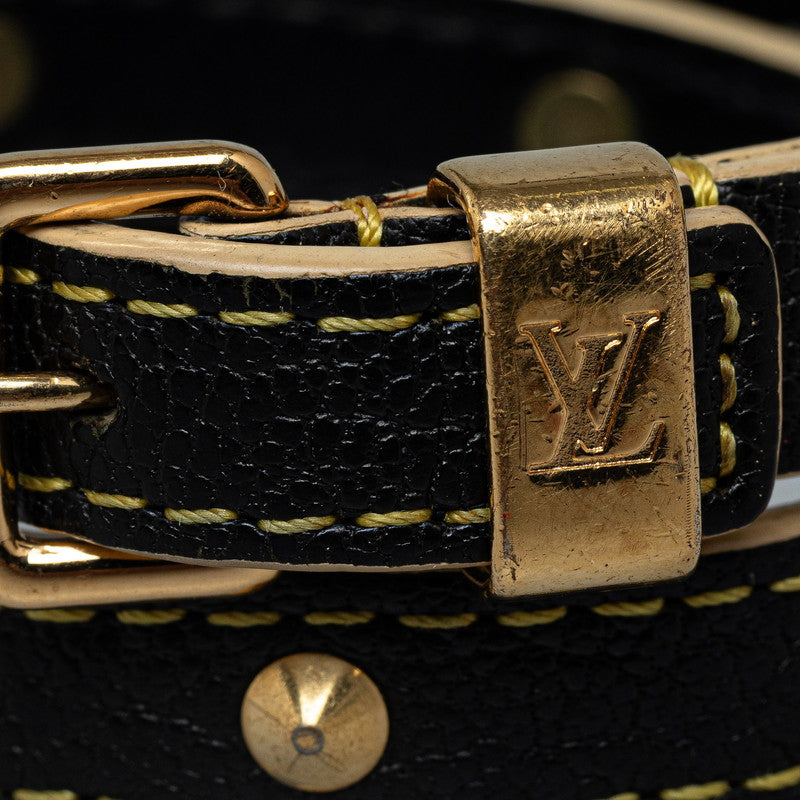 Louis Vuitton Double-Tour Bracelet M91844 Black G Leather   Louis Vuitton