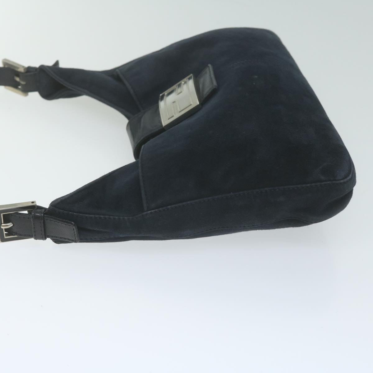 Luxury FendiMamma Baguette Shoulder Bag Suede Navy66049