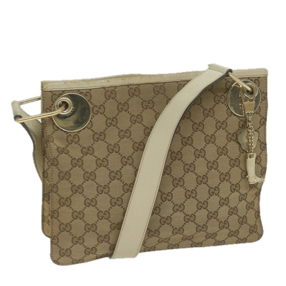 GUCCI GG Canvas Shoulder Bag Beige 120841  66059