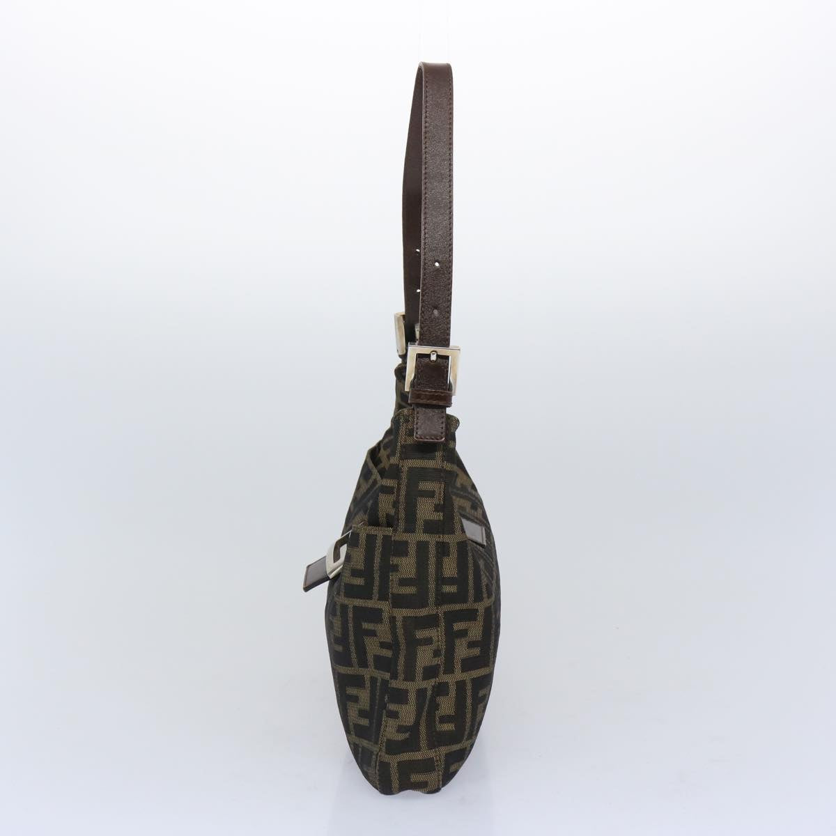 Luxury FendiZucca Canvas Mamma Baguette Shoulder Bag Brown66062