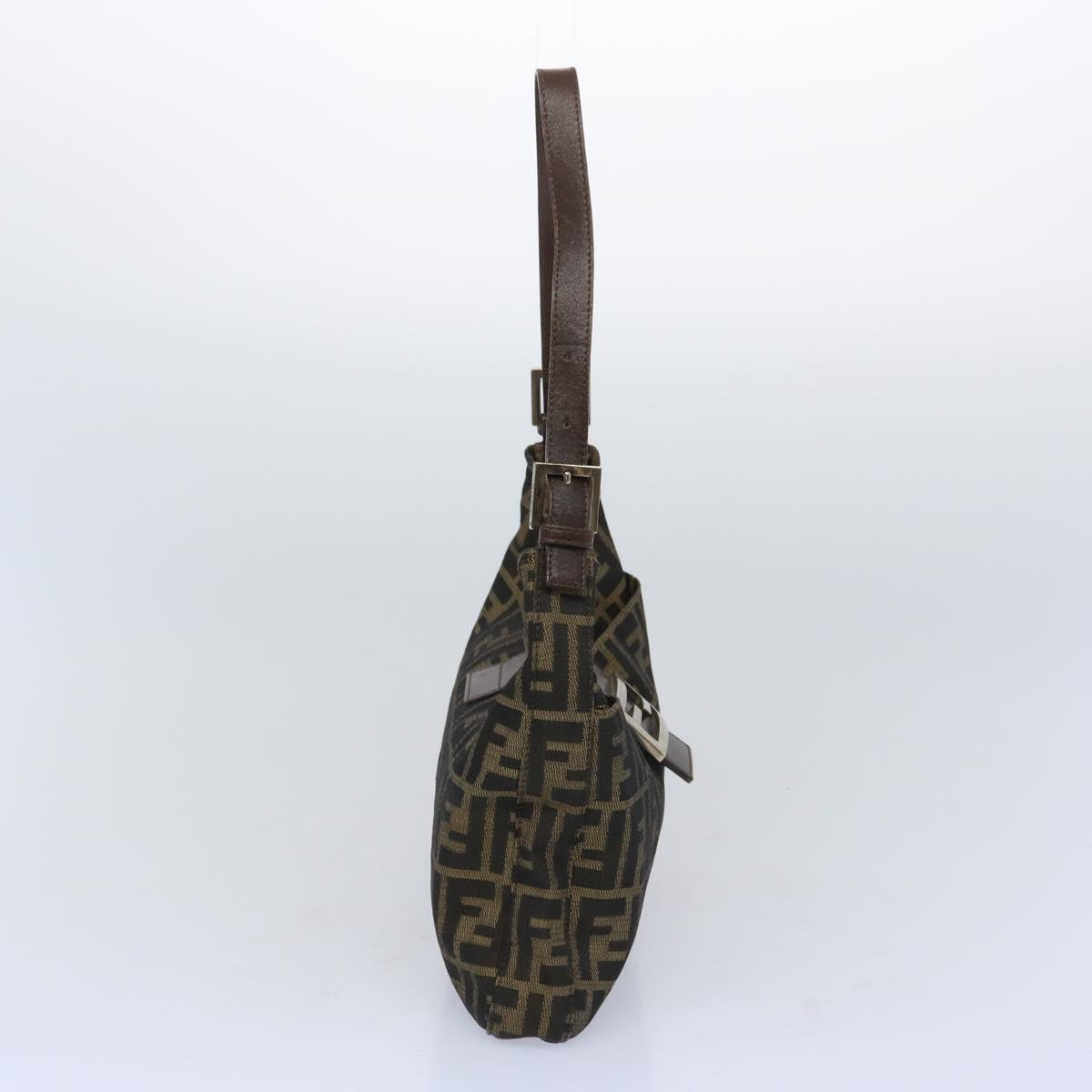Luxury FendiZucca Canvas Mamma Baguette Shoulder Bag Brown66062
