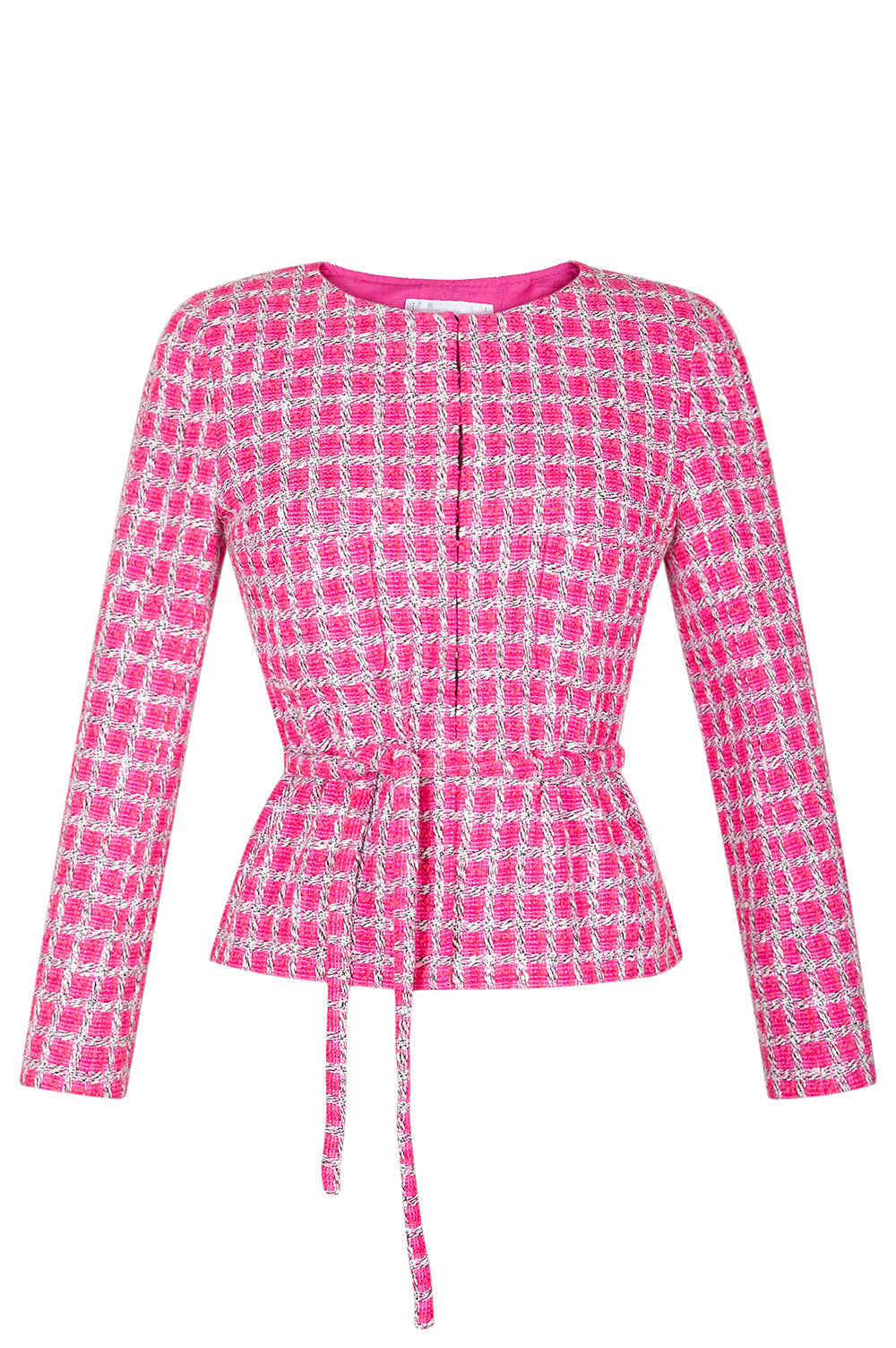 CHANEL Jacket Tweed Pattern Pink SS2014