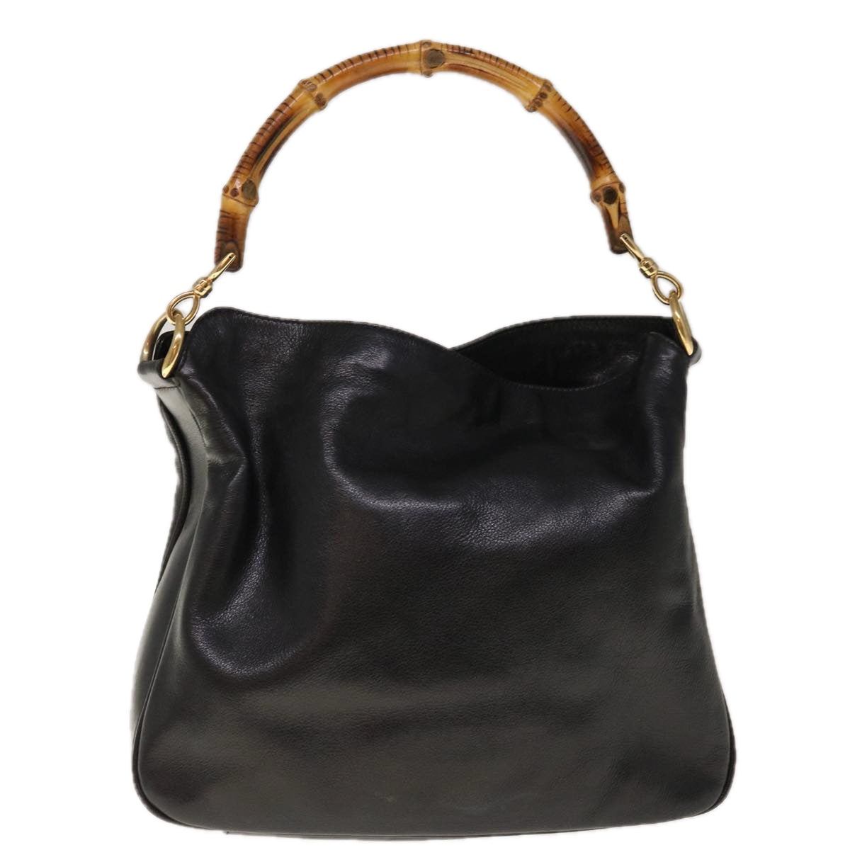 GUCCI Bamboo Shoulder Bag Nylon 2way Black  66146