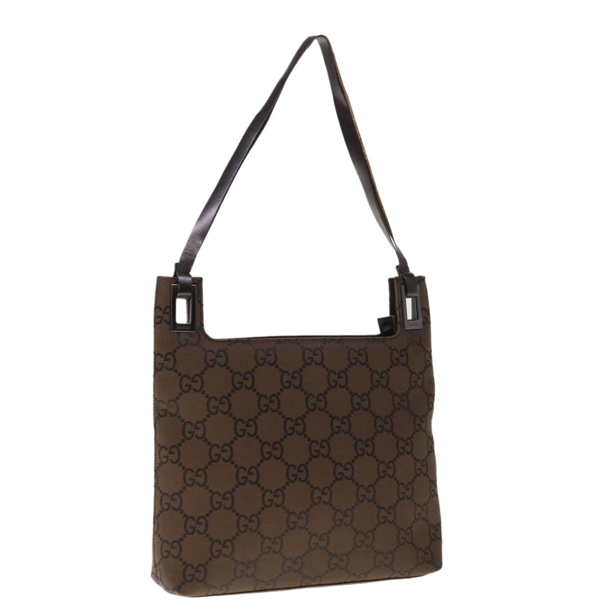 GUCCI GG Canvas Shoulder Bag Nylon Brown  66148