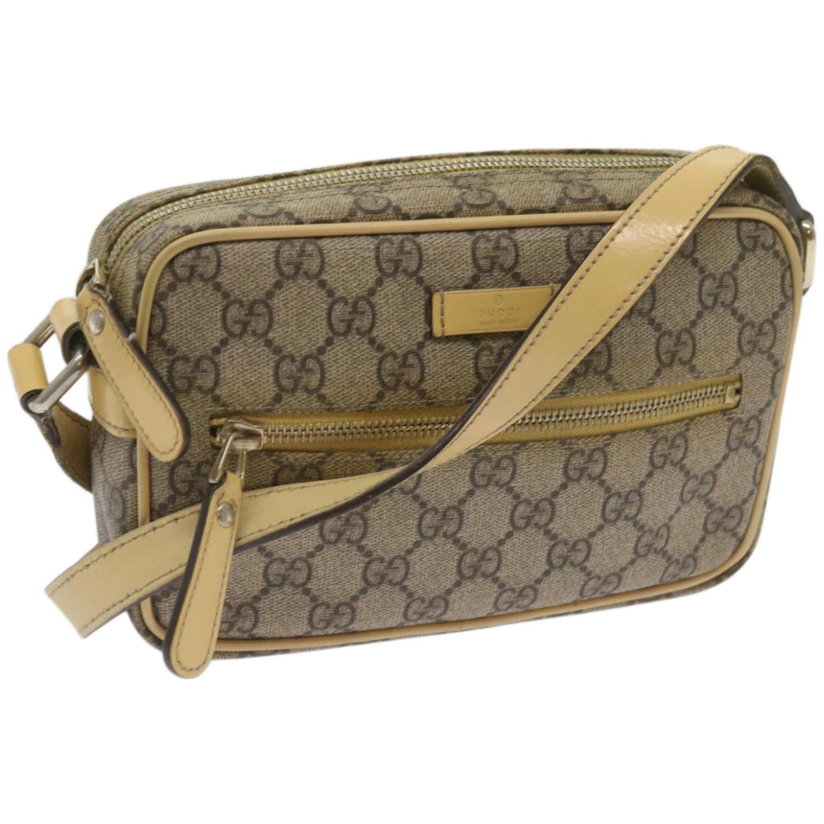 GUCCI GG Canvas Shoulder Bag PVC Beige  66166