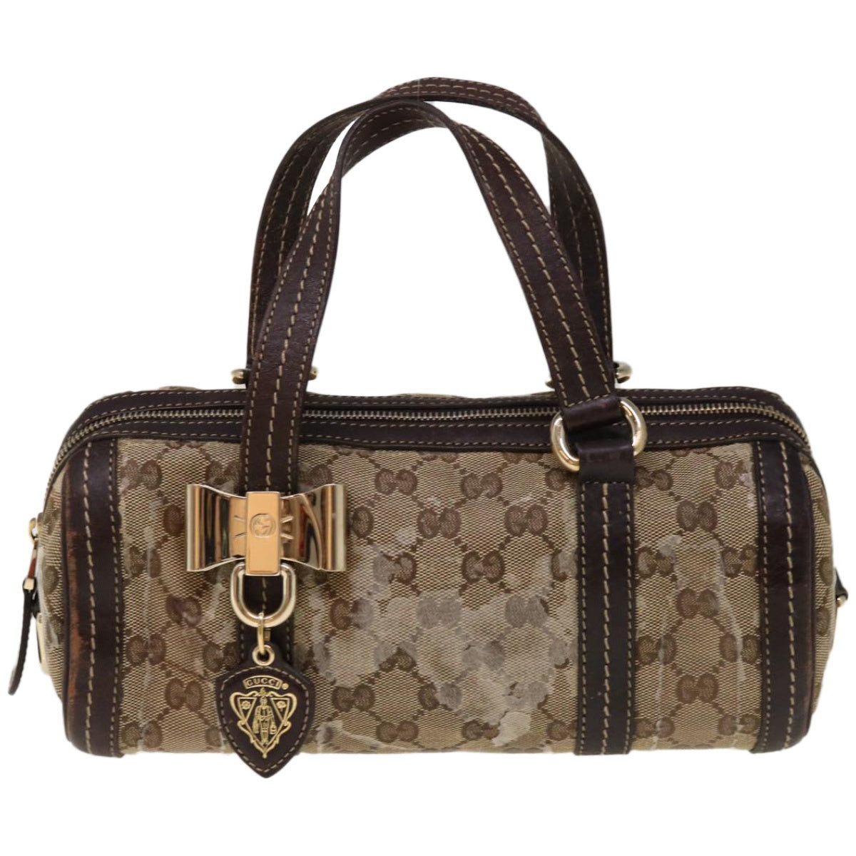 GUCCI GG Crystal Canvas Hand Bag Coated Canvas Beige  66180