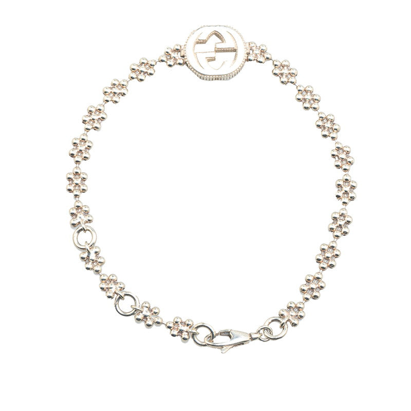 Gucci Silver Interlocking G Flower Bracelet