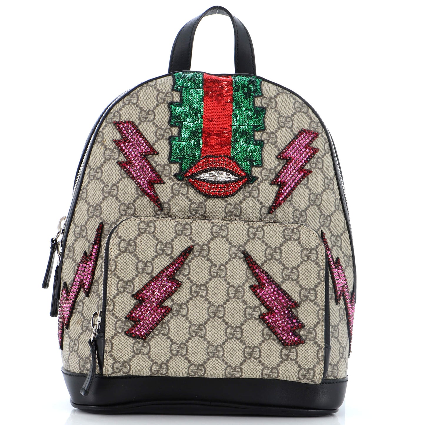Luxury Gucci Trending 2025 Zip Pocket Backpack Embellished GG Coated Canvas Small