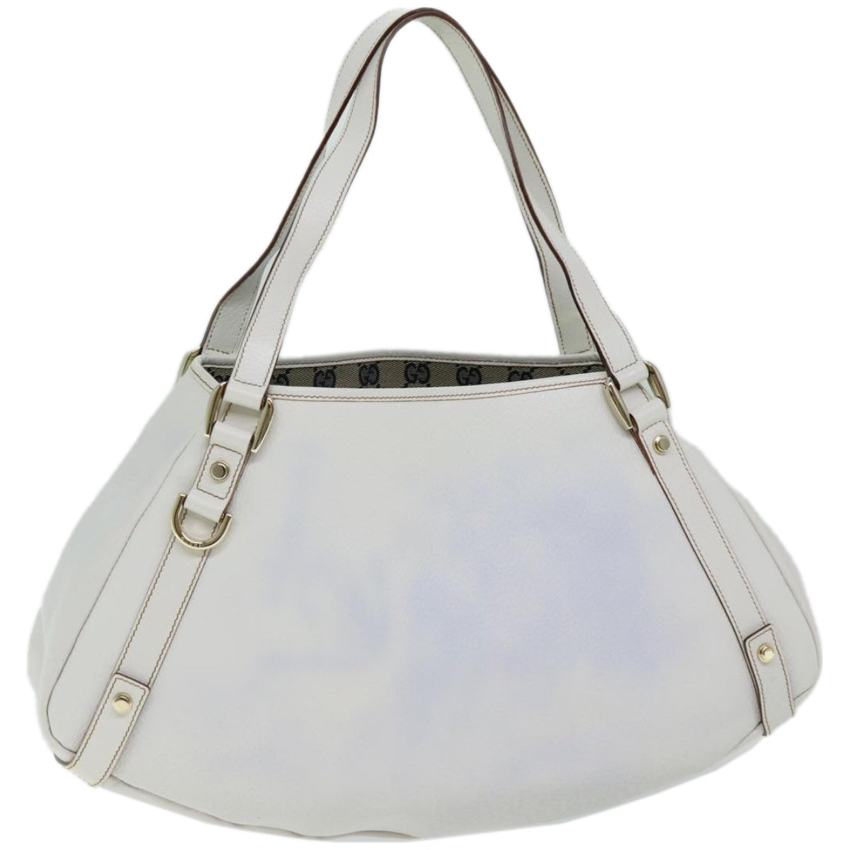 GUCCI Tote Bag Leather White 130736  66218
