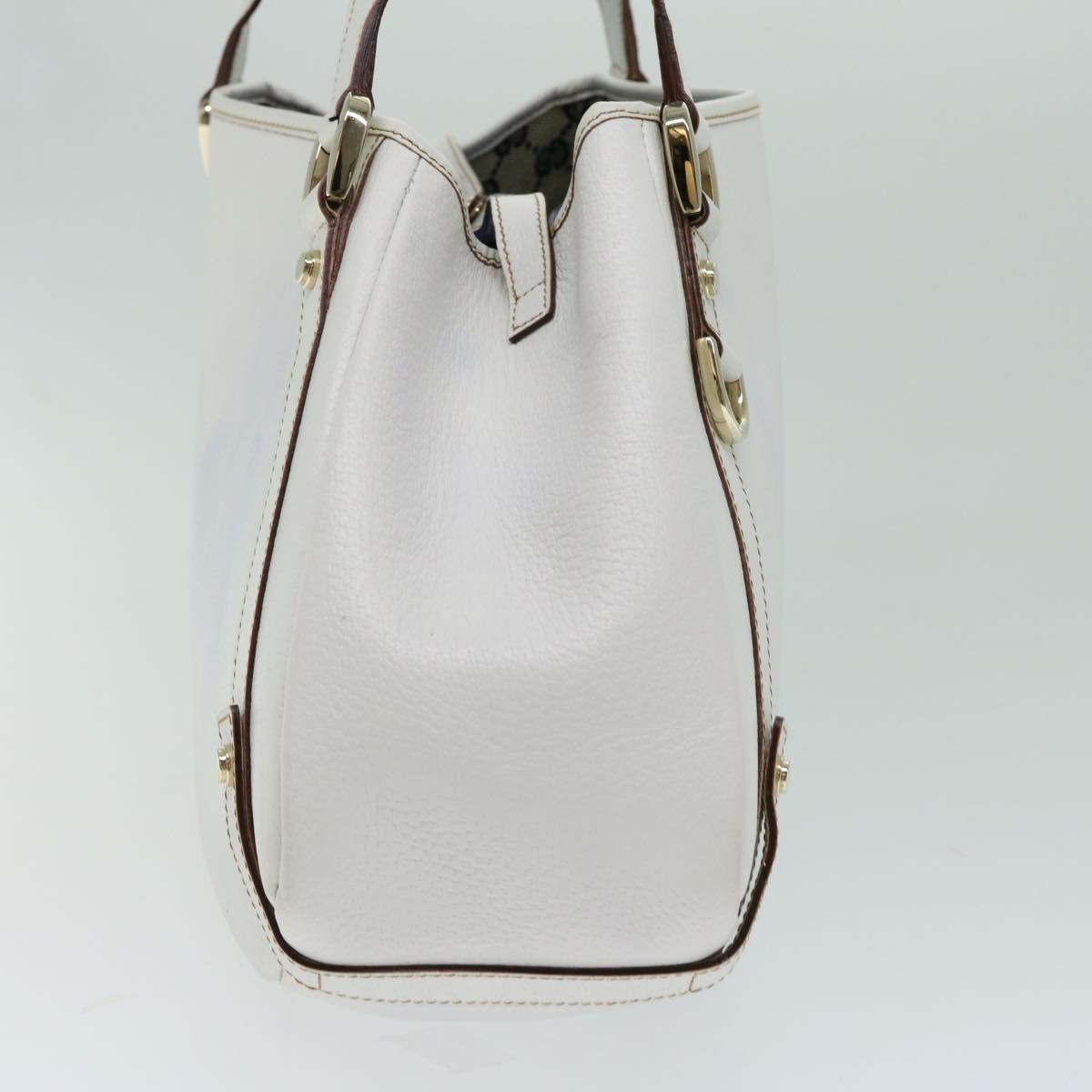 GUCCI Tote Bag Leather White 130736  66218