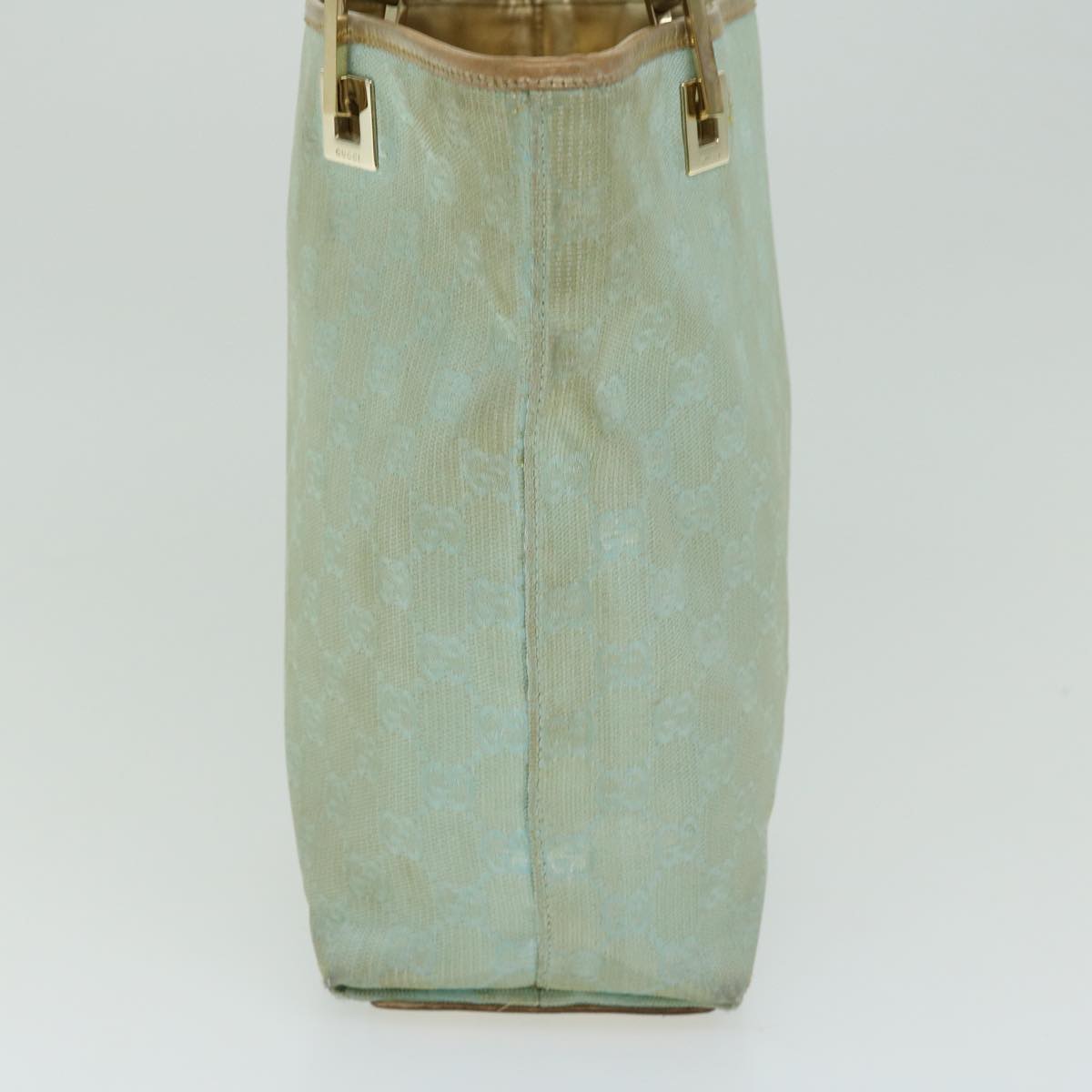 GUCCI GG Canvas Hand Bag Light Blue Gold  66219