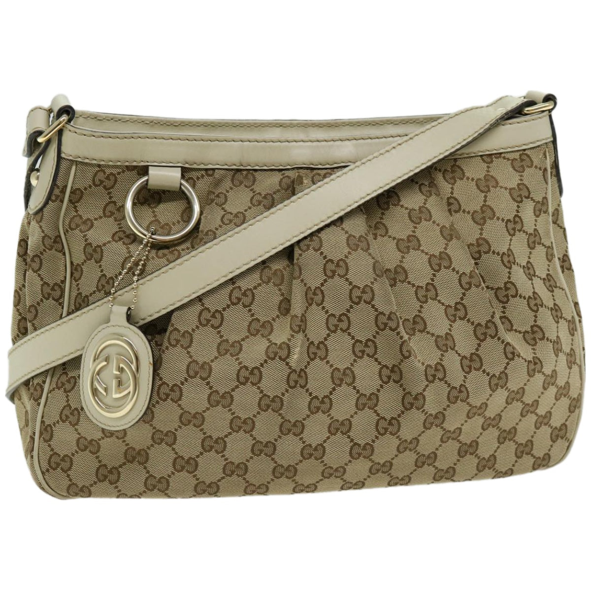 GUCCI GG Canvas Shoulder Bag Beige  66221