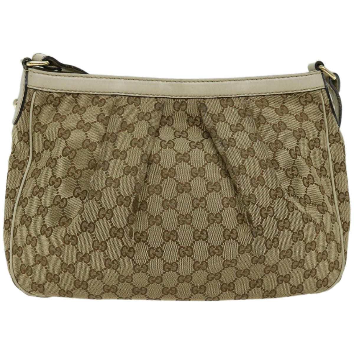 GUCCI GG Canvas Shoulder Bag Beige  66221
