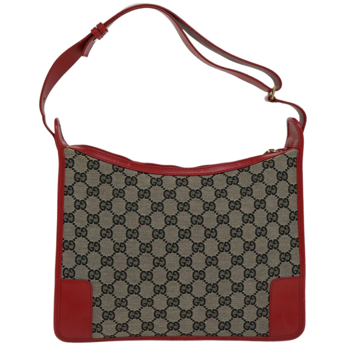 GUCCI GG Canvas Shoulder Bag Beige Red  66281