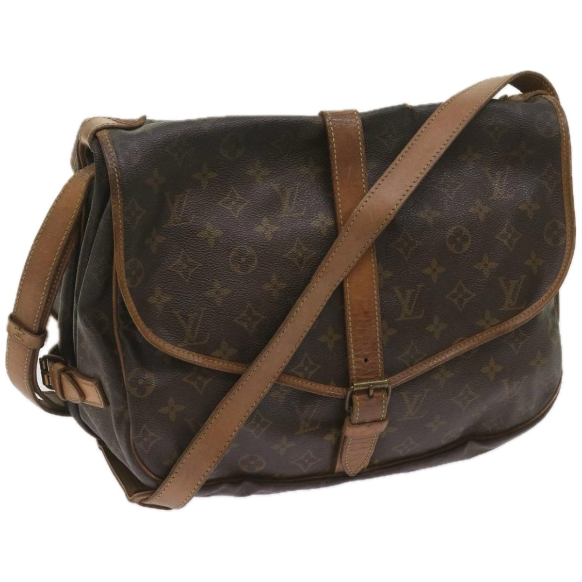 LOUIS VUITTON Monogram Saumur 35 Shoulder Bag M42254 LV 66289