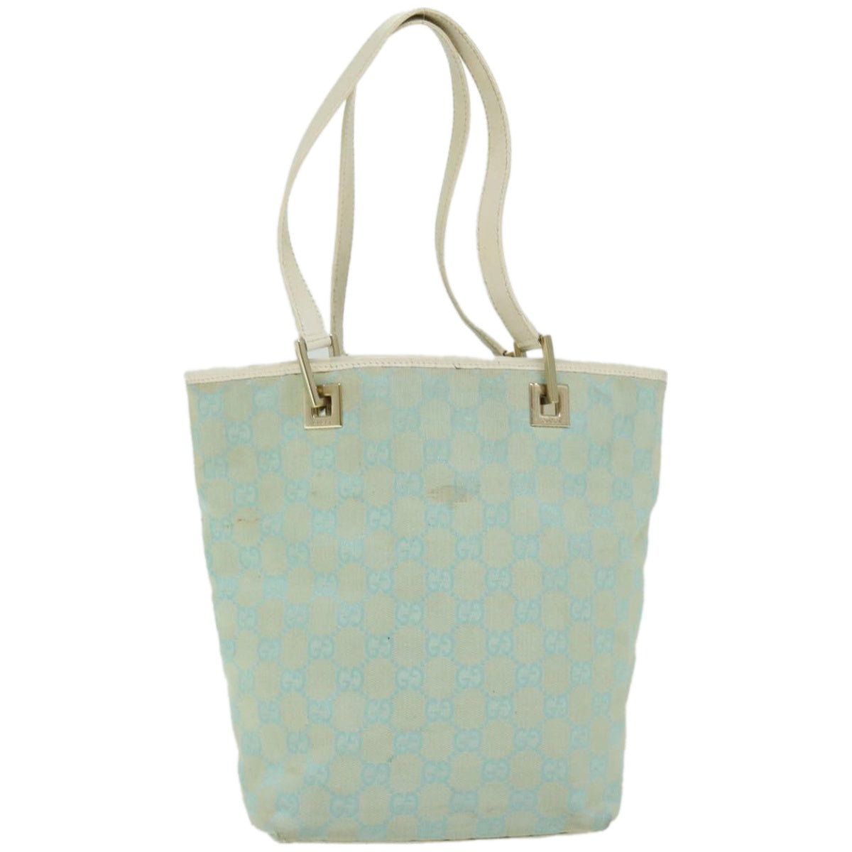 GUCCI GG Canvas Hand Bag Light Blue White  66303
