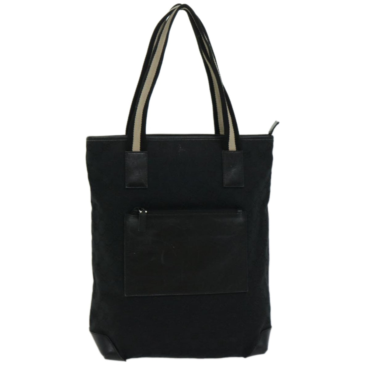 GUCCI GG Canvas Sherry Line Tote Bag Black Beige  66304