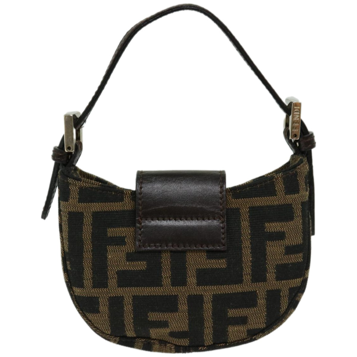 Luxury FendiZucca Canvas Mini Mamma Baguette Hand Bag Brown66352A
