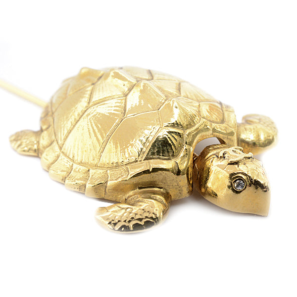 Chanel Turtle Motif Brooch Vintage Gold
