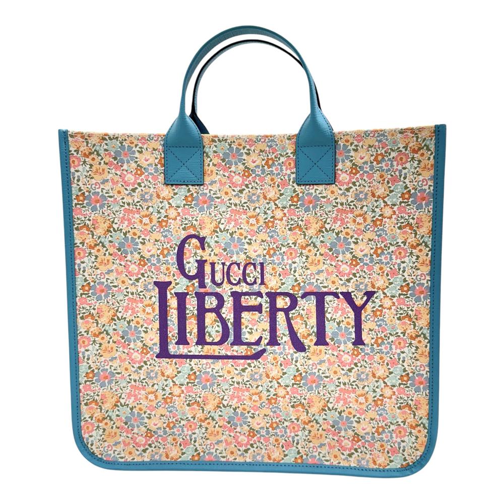 Gucci Leather Canvas Liberty Tote Bag 550763